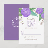 Gedetailleerde Florals Wedding Response / RSVP-kaa RSVP Kaartje (Voorkant / Achterkant)