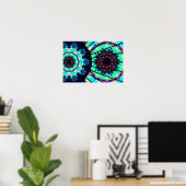 Gedetailleerde fluorescentielampen Mandala Poster (Thuiskantoor)