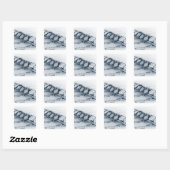 Gedetailleerde flut vierkante sticker (Vel)