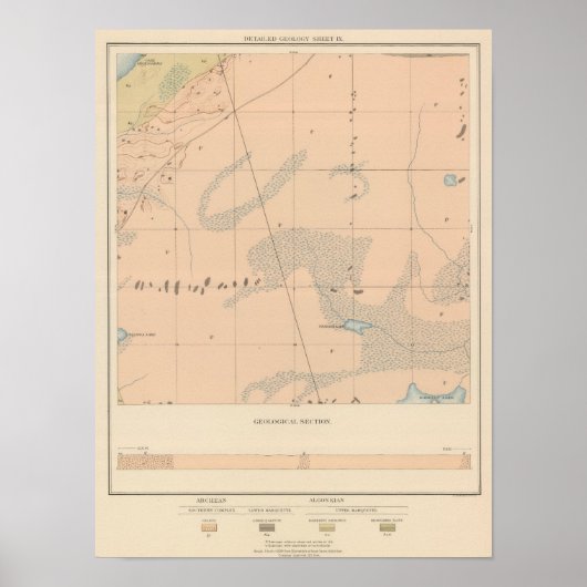 Gedetailleerde geologie — blad IX Poster (Voorkant)