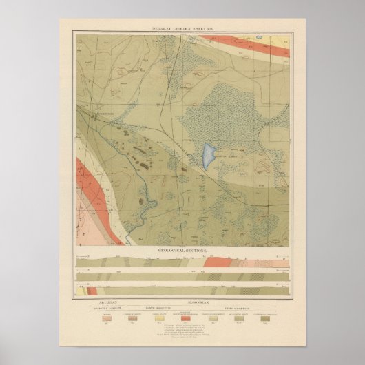Gedetailleerde geologie Datablad XIX Poster (Voorkant)