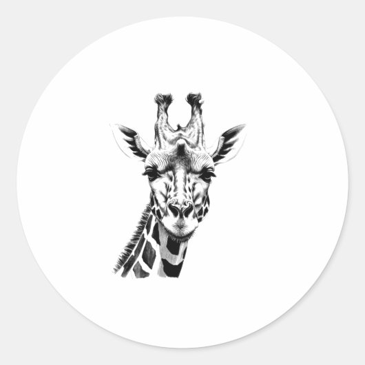 Gedetailleerde Giraffe gezicht Afrika Ronde Sticker (Voorkant)