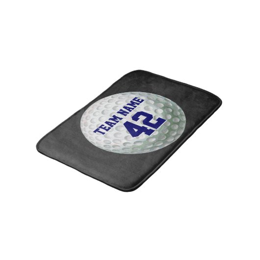 Gedetailleerde Golfbal met naam Badmat (Gekanteld)