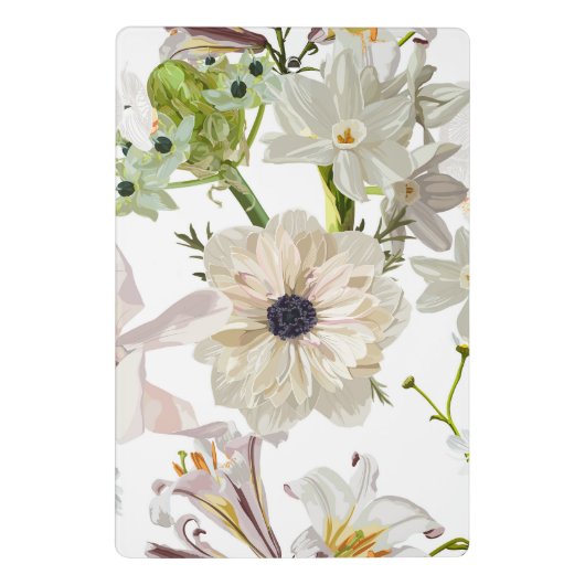 Gedetailleerde handgetekende bloemen - bloeiende t mini klembord (Achterkant)