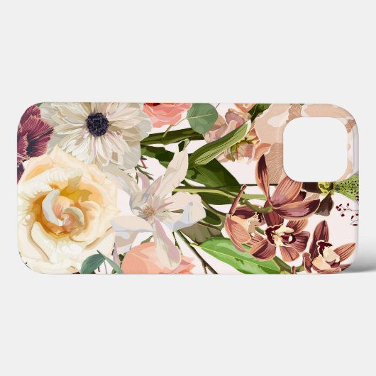 Gedetailleerde handgetekende bloemen. Case-Mate iPhone case (Achterkant (horizontaal))
