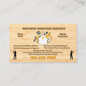 Gedetailleerde Handyman-promo aanpassen Visitekaartje (Achterkant)