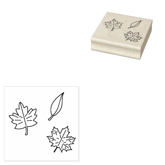 Gedetailleerde herfstbladeren kunststempel rubberstempel (Gestempeld)