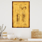 Gedetailleerde Hi res Trombone Patent art Poster (Keuken)