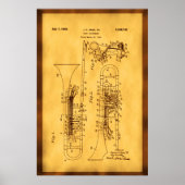 Gedetailleerde Hi res Trombone Patent art Poster (Voorkant)