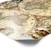 Gedetailleerde historische kaart foto afdruk (Hoek)