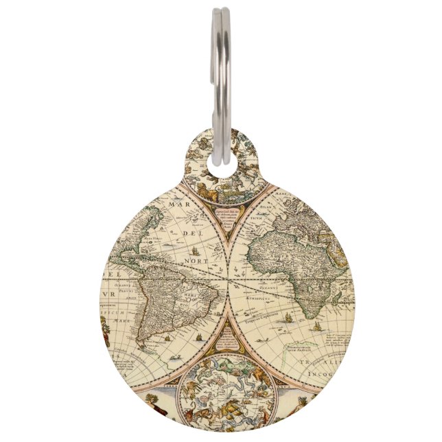 Gedetailleerde historische kaart huisdierpenning (Voorkant)