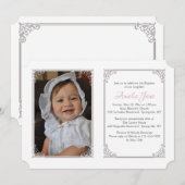 Gedetailleerde hoeken Fotobaptisme-uitnodiging Kaart (Voorkant / Achterkant)