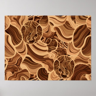 Gedetailleerde houttextuurpatronen poster