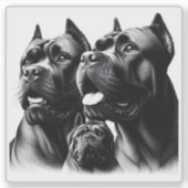Gedetailleerde illustratie van drie zwarte honden  sticker (Voorkant)