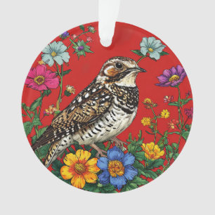 Gedetailleerde illustratie van een lijster ornament