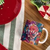 Gedetailleerde illustratie van Flowers Coffee Mok