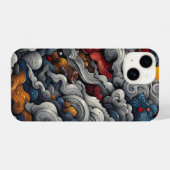 Gedetailleerde illustratie van wervelende gestruct iPhone hoesje (Achterkant horizontaal)