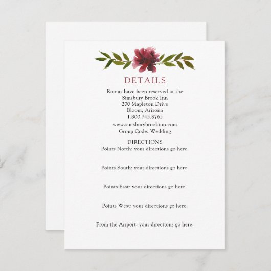 Gedetailleerde informatie en richtlijnen over het  informatiekaartje (Voorkant / Achterkant)