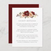 Gedetailleerde informatie over Bourgogne en peach  Informatiekaartje (Voorkant / Achterkant)