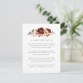 Gedetailleerde informatie over Bourgogne en peach  Informatiekaartje (Staand voorkant)