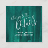 Gedetailleerde informatie over bruiloft: groene ku informatiekaartje (Voorkant)