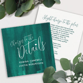 Gedetailleerde informatie over bruiloft: groene ku informatiekaartje