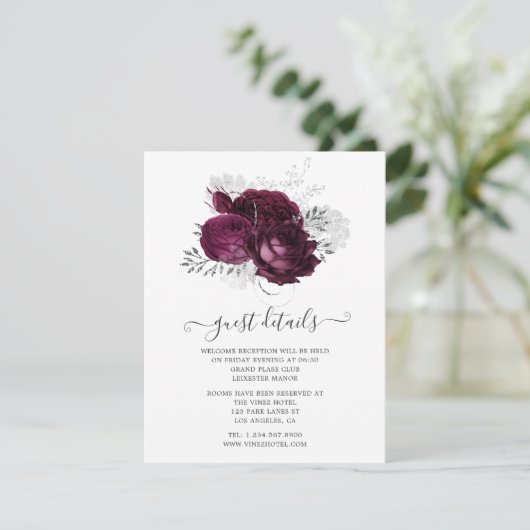 Gedetailleerde informatie over de Bourgogne en de Informatiekaartje (Staand voorkant)