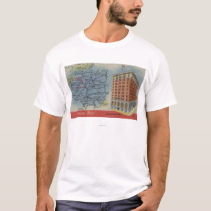 Gedetailleerde kaart, Lycoming Hotel - Williamspor T-shirt