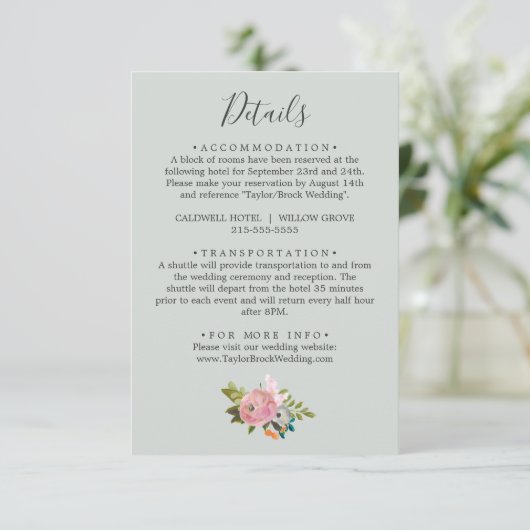 Gedetailleerde Kaart over het huwelijk met Floral (Staand voorkant)