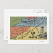 Gedetailleerde kaart van 5 staten - Big Walker Loo (Voorkant / Achterkant)