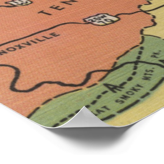 Gedetailleerde kaart van 5 staten - Big Walker Loo Poster (Hoek)