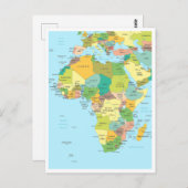 Gedetailleerde kaart van Afrika Continent (Voorkant / Achterkant)