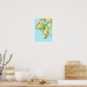 Gedetailleerde kaart van Afrika Continent Poster (Keuken)