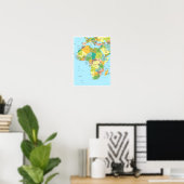 Gedetailleerde kaart van Afrika Continent Poster (Thuiskantoor)