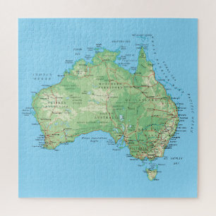 Gedetailleerde kaart van Australië Legpuzzel