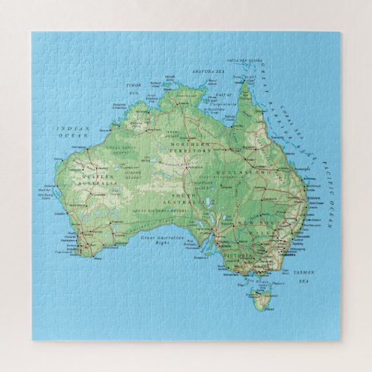 Gedetailleerde kaart van Australië Legpuzzel (Verticaal)