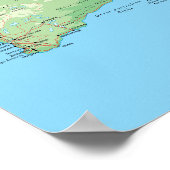 Gedetailleerde kaart van Australië Poster (Hoek)