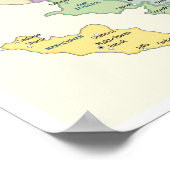 Gedetailleerde kaart van Azerbeidzjan regio's Poster (Hoek)