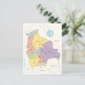 Gedetailleerde kaart van Bolivia (Staand voorkant)