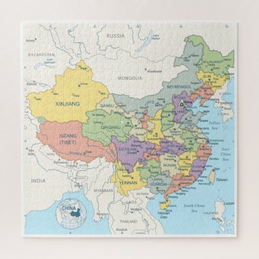 Gedetailleerde kaart van China Legpuzzel (Verticaal)