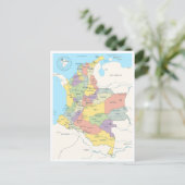 Gedetailleerde kaart van Colombia (Staand voorkant)