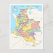 Gedetailleerde kaart van Colombia (Voorkant)
