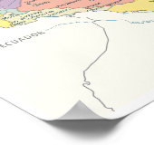 Gedetailleerde kaart van Colombia Poster (Hoek)