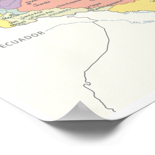 Gedetailleerde kaart van Colombia Poster (Hoek)