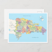 Gedetailleerde kaart van de Dominicaanse Republiek (Voorkant / Achterkant)