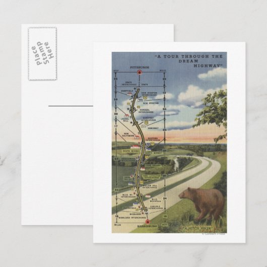 Gedetailleerde kaart van de Dream Highway (Voorkant / Achterkant)