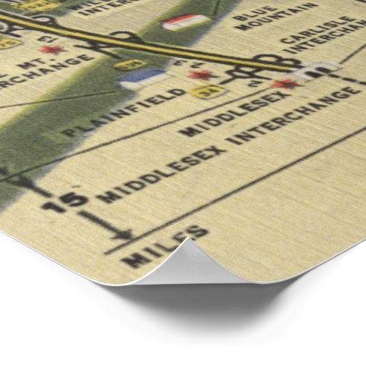 Gedetailleerde kaart van de Dream Highway Poster (Hoek)