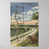 Gedetailleerde kaart van de Dream Highway Poster (Voorkant)