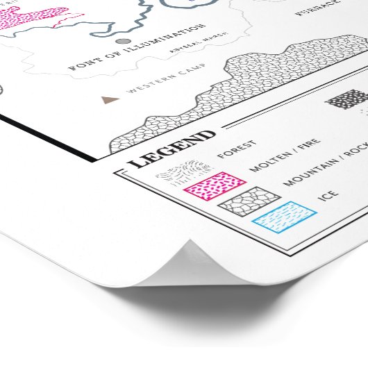 Gedetailleerde kaart van de hel poster (Hoek)