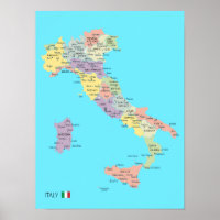 Gedetailleerde kaart van de Italiaanse regio's